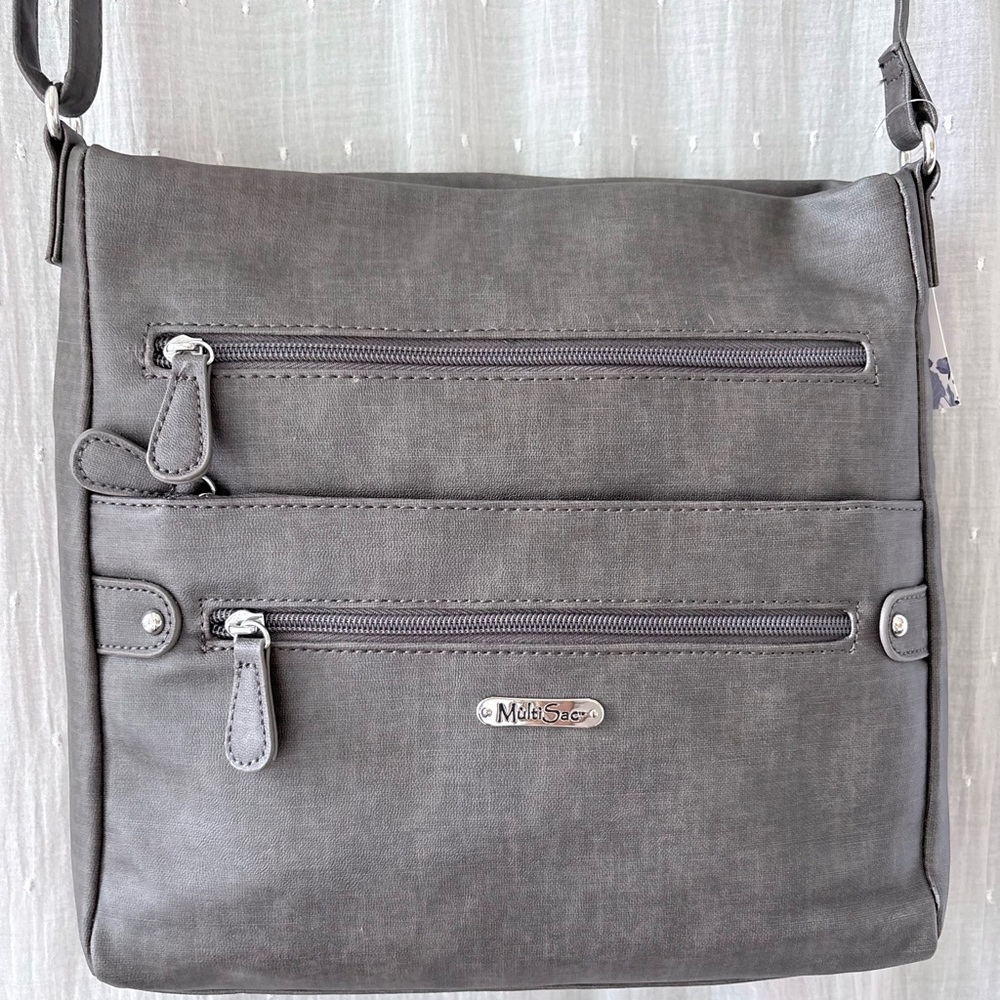 Multisac Gray Women's Crossbody Bag NWT - Picture 2 of 11